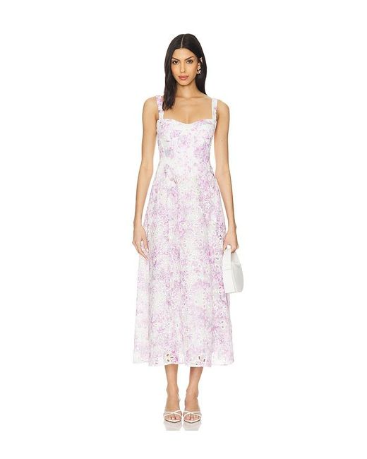 Bardot White Adaline Broderie Midi Dress