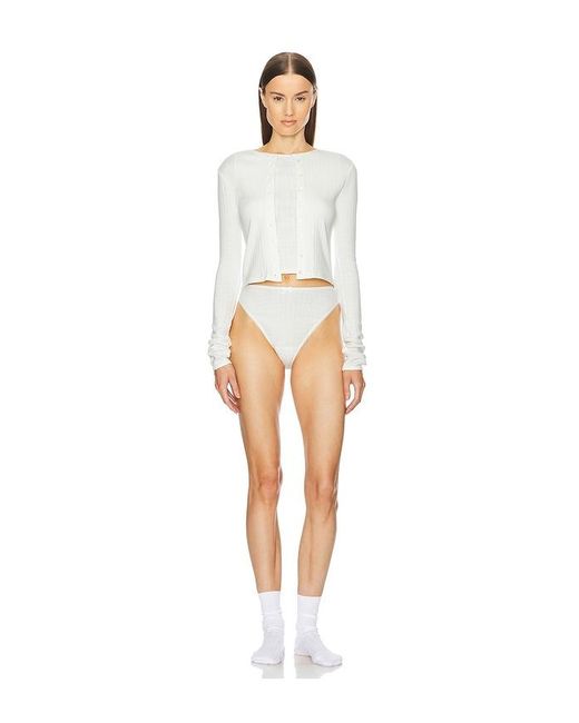 Helsa White Pointelle Muscle Tank