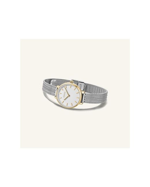 Breda White Beverly Mesh Watch