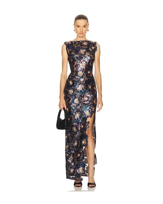 Bronx and Banco Black Zinna Embriodered Gown