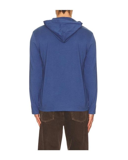 Polo Ralph Lauren Blue Long Sleeve Jersey Knit Hooded T-Shirt for men