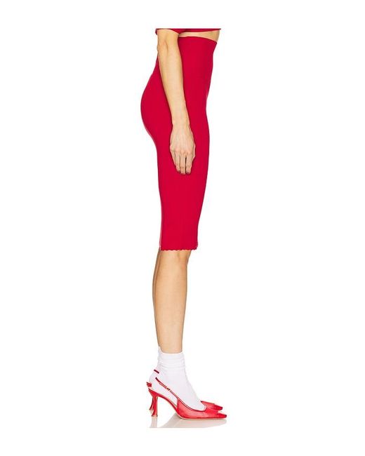 Helsa Red Luella Midi Skirt
