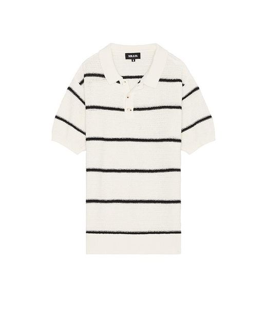 SER.O.YA White Samuel Knit Polo Shirt for men