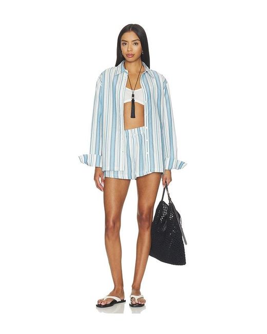 Lovers + Friends Blue Saylor Top