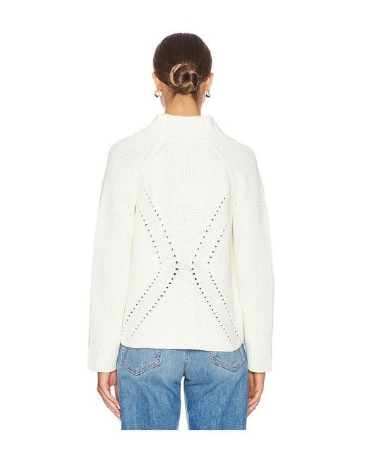 Central Park West White Rosette Engineered Pointelle Jacket