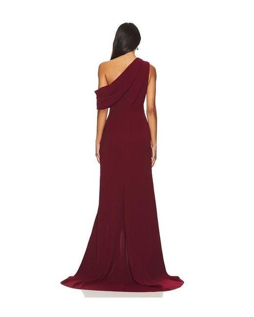 Elliatt Red Ruched Side Crepe Gown