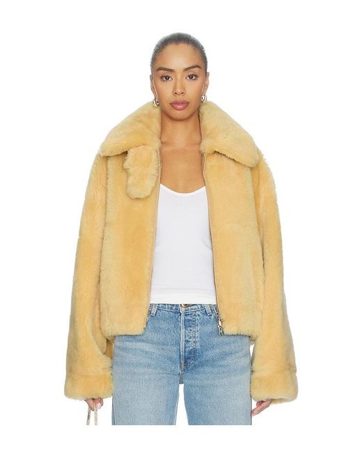 Helmut Lang Blue Shearling Bomber Jacket