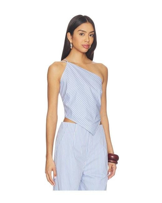 Line & Dot Blue X Revolve Claudine Asymmetrical Top
