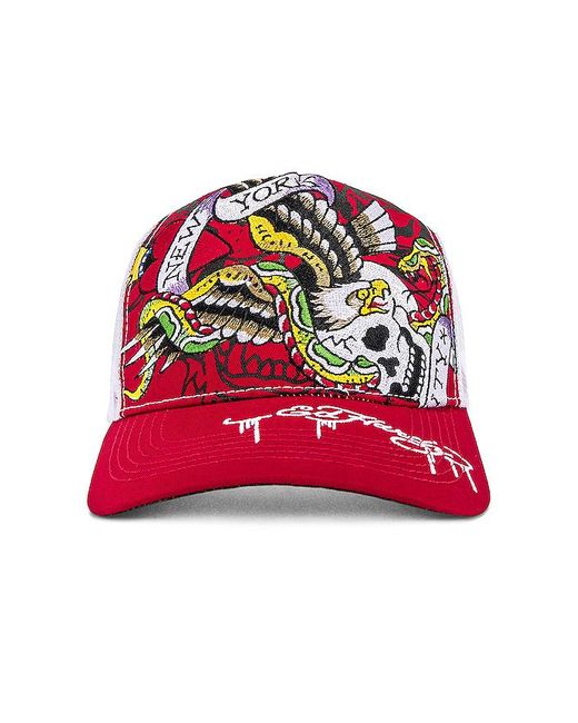 Ed Hardy Nyc Eagle Hat in Red for Men