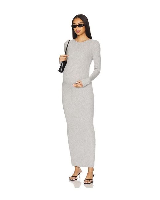 BUMPSUIT White Soft Rib Maxi Dress