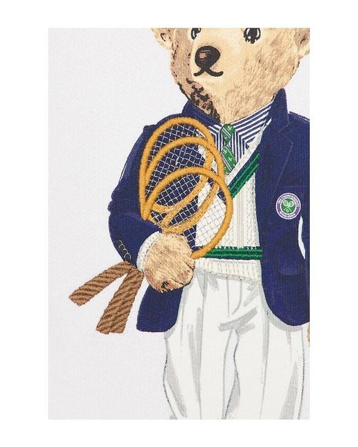 Polo Ralph Lauren White Wimbledon Bear Sweater for men