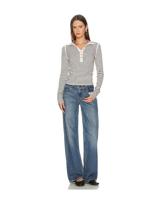 Free People White X We The Free Lake Henley Stripe