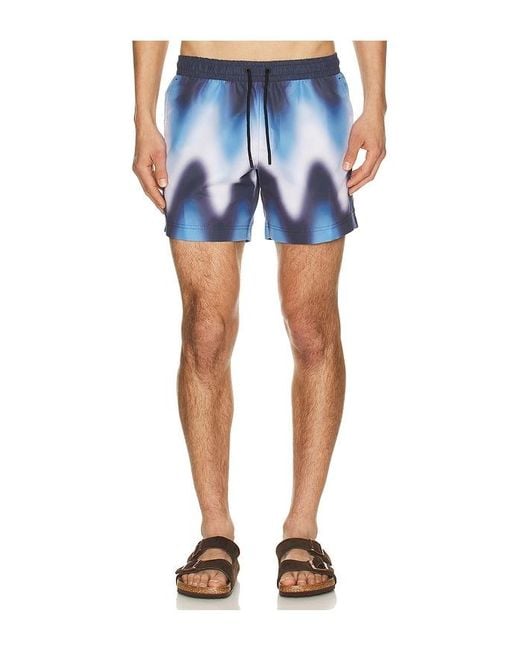 Commas Blue Gradient Wave Classic Swim Short for men