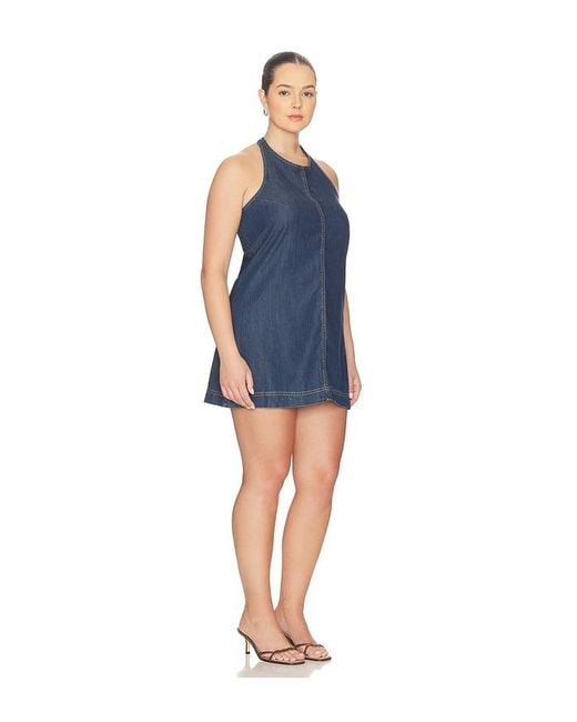 GOOD AMERICAN Blue Denim Halter Shift Dress