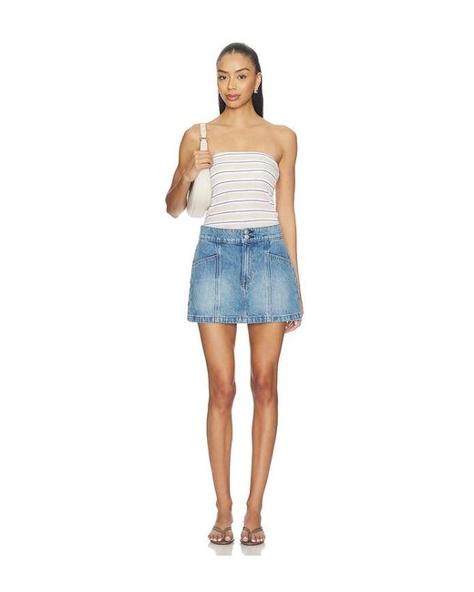 Rolla's Blue 90S Relaxed Mini Skirt