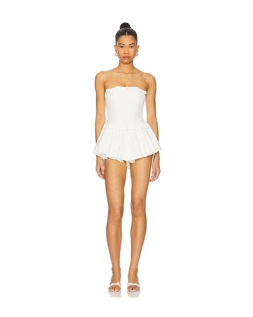 Nana Jacqueline White Kurzoverall Mit Schleife Giselle