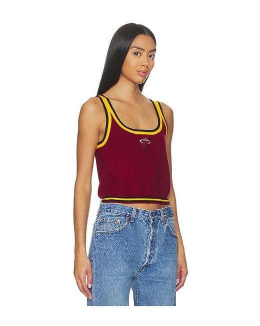Terez Red X Revolve Miami Heat Crop Knit Tank Top