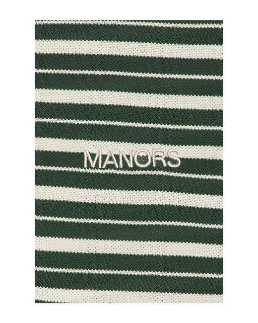 Manors Golf Green Goat Pique Stripe Polo for men