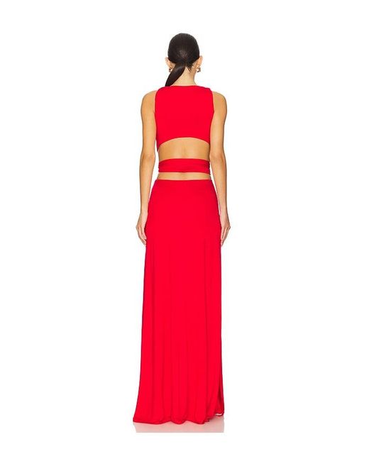 Sid Neigum Red 4 Way V Neck Knot Dress