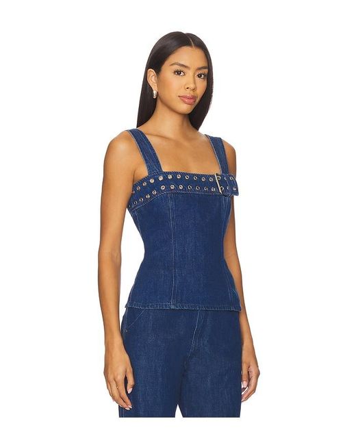 Amanda Uprichard Blue Thalia Top