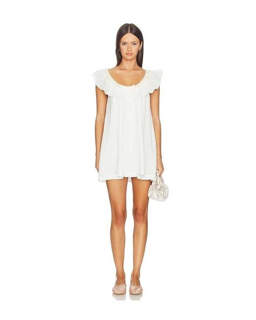For Love & Lemons White Cora Mini Dress