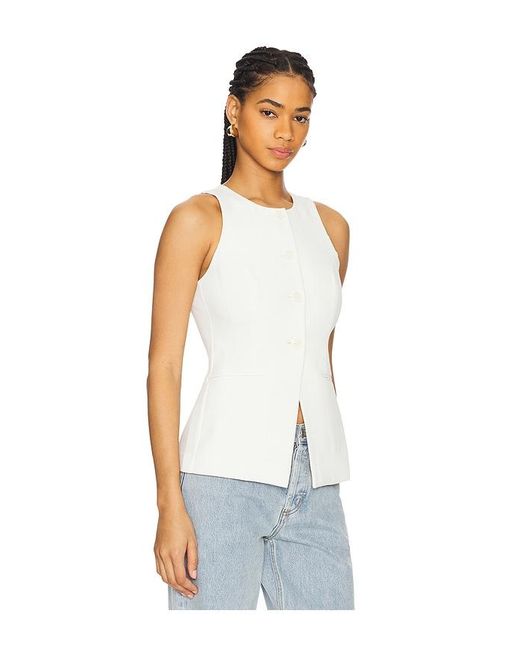 GOOD AMERICAN White Luxe Suiting Sculpted Vest