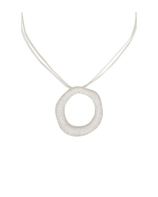 Ettika White Open Circle Pave Necklace