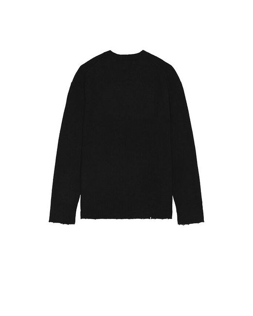 AllSaints Black Scripture Crewneck Sweater for men