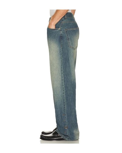 we11done Blue Piercing Denim Jeans for men