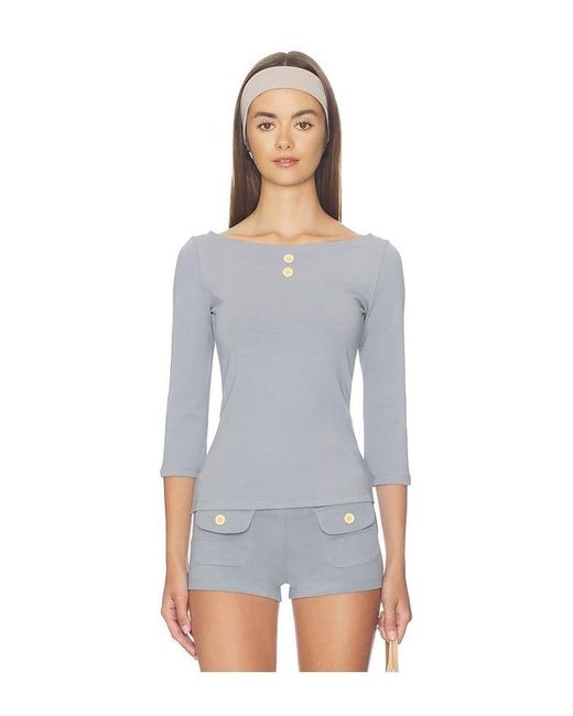 Oddli White 3/4 Boat Neck Top