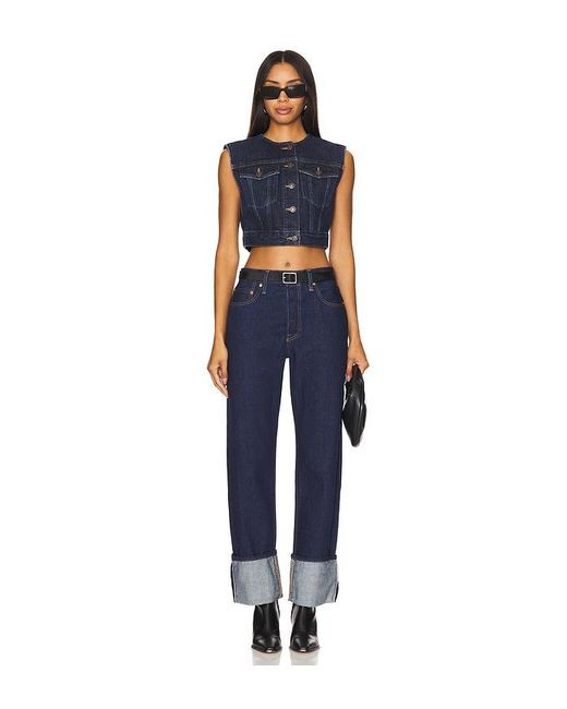 Levi's Blue 501 90S Cuff Straight Jeans