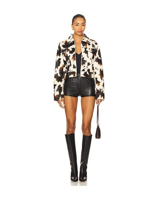 superdown Black Leah Cow Print Jacket