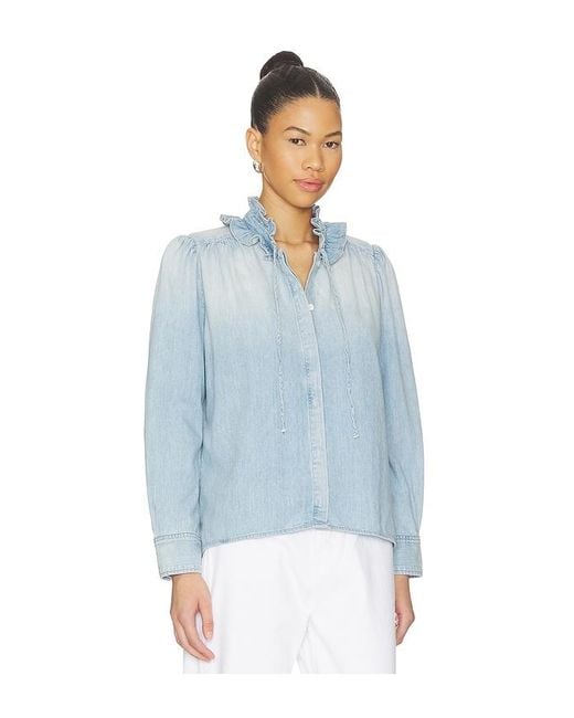 Citizens of Humanity Blue Calista Frill Collar Shirt