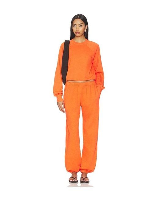 ÉTERNE Orange Shrunken Raglan Sweatshirt