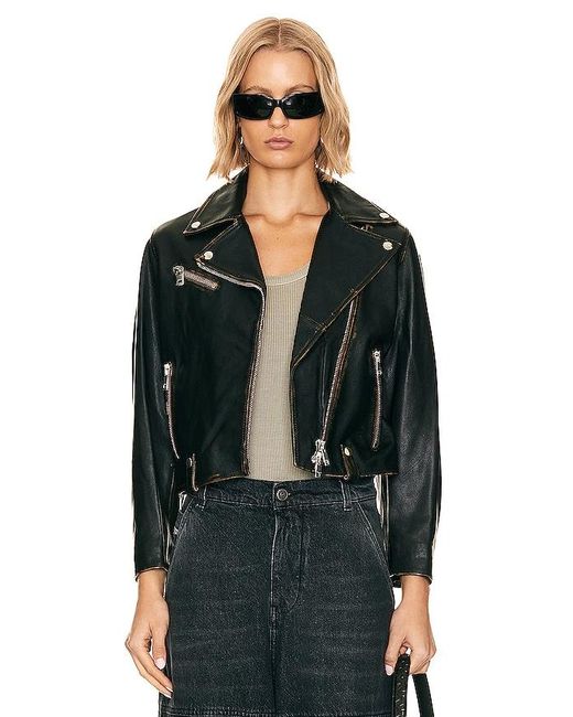 DIESEL Black Edme Leather Jacket