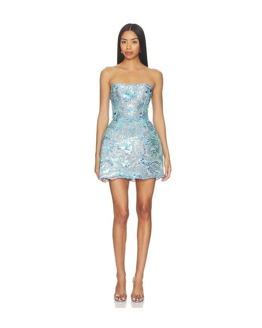 Bronx and Banco Blue Ibiza Sequin Maraya Strapless Mini Dress