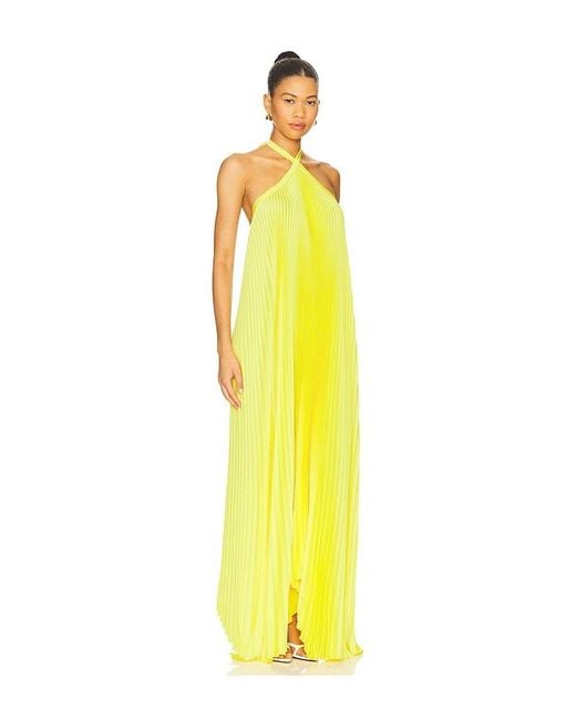 Vestido Largo Deesse En Color Amarillo Talla (También En 12/L, 14/Xl, 6/Xs, 8/S) L'idée de color Yellow