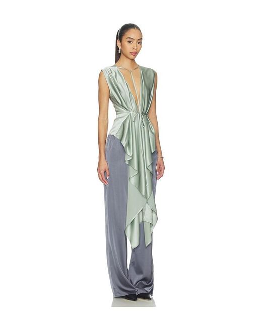 Helmut Lang Blue Scarf Drape Top