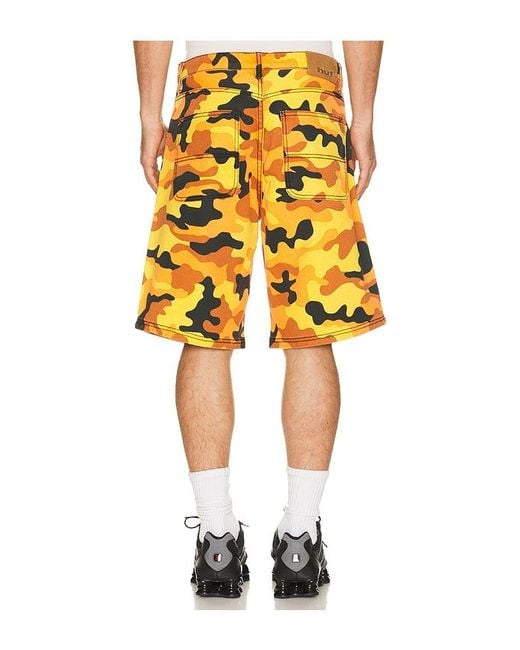 Huf Yellow Kinda Loose Double Knee Camo Short for men