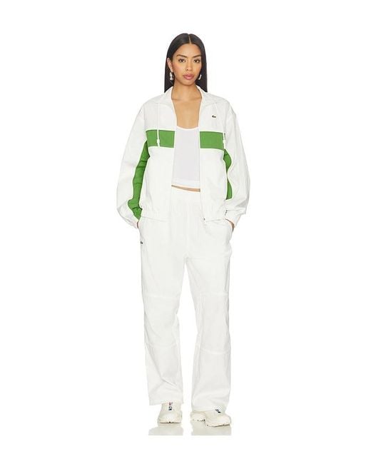 Lacoste White Relaxed Fit Twill Jacket
