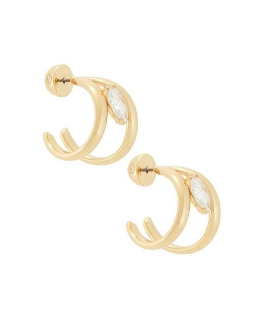 Ettika Metallic Orbit Crystal Hoop Earrings