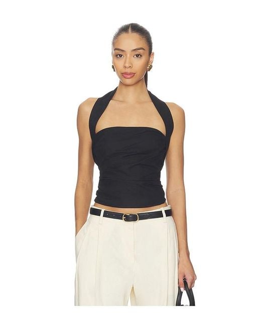 SNDY'S Black Romi Halterneck Top