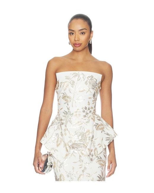 Prabal Gurung White Corset Strapless Panier Top