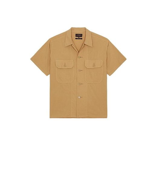 Beams Plus White Mil Sht Shirt Textured Ripstop for men