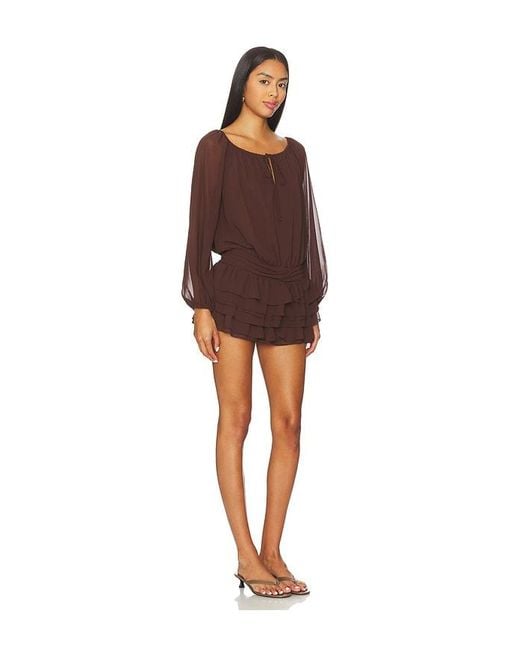 Amanda Uprichard Brown Dallas Skort Romper
