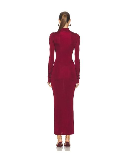 L'academie Red Syndi Maxi Knit Dress