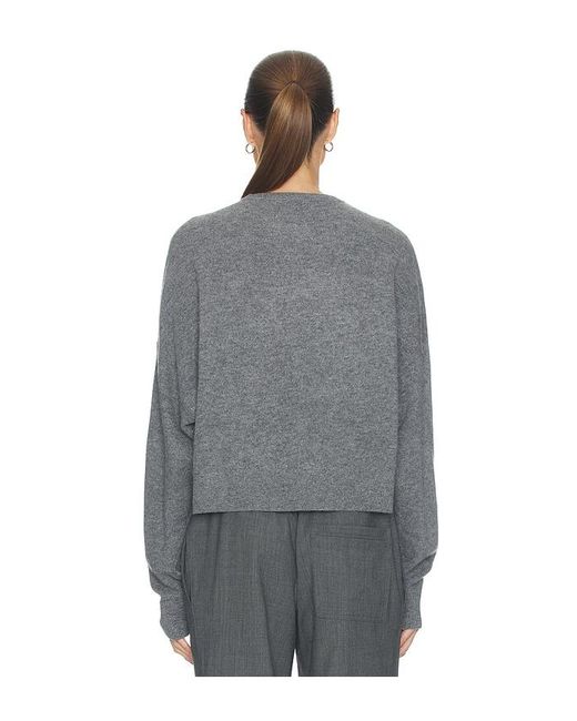 Blumarine Gray Knit Logo Embroidered Pullover