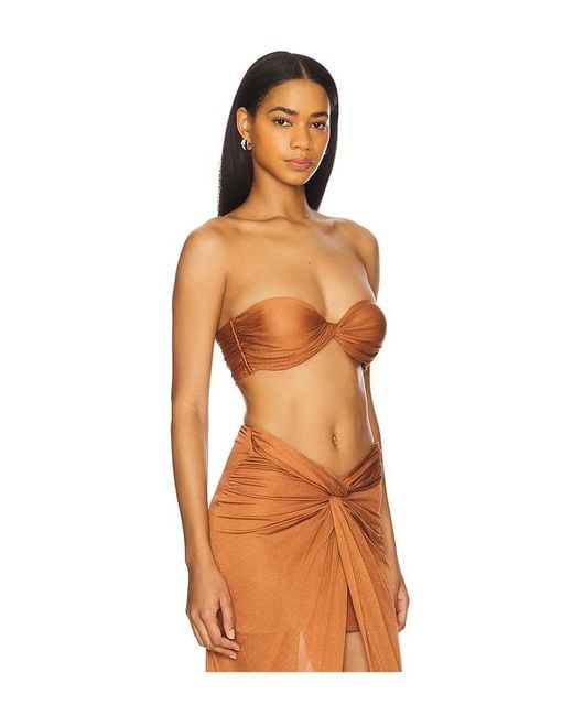 GIUSEPPE DI MORABITO Orange Strapless Top