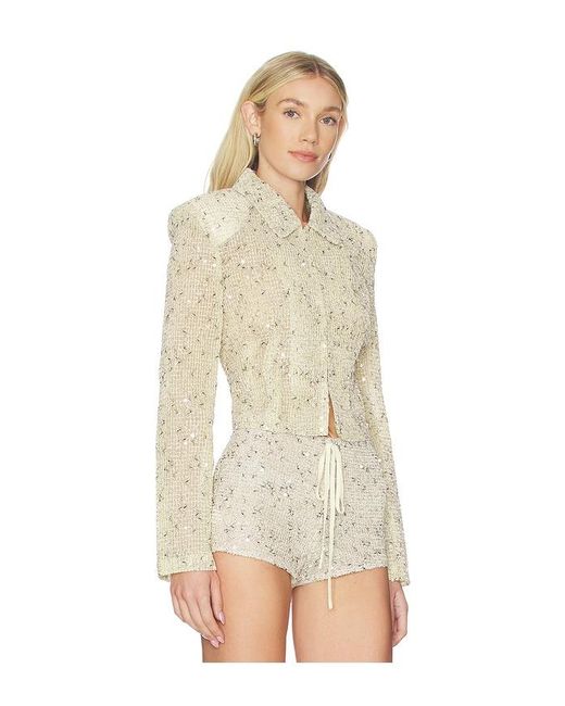 Lioness Natural Sequin Cropped Jacket