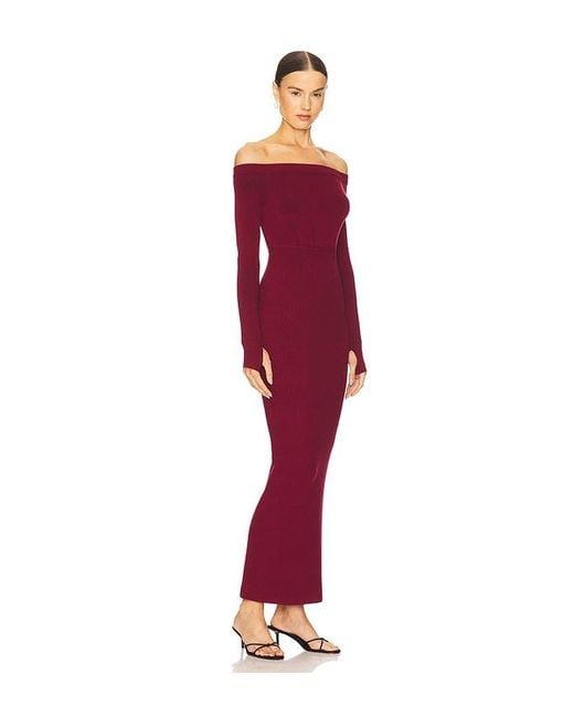 Michael Costello Red X Revolve Off Shoulder Bodycon Maxi Dress